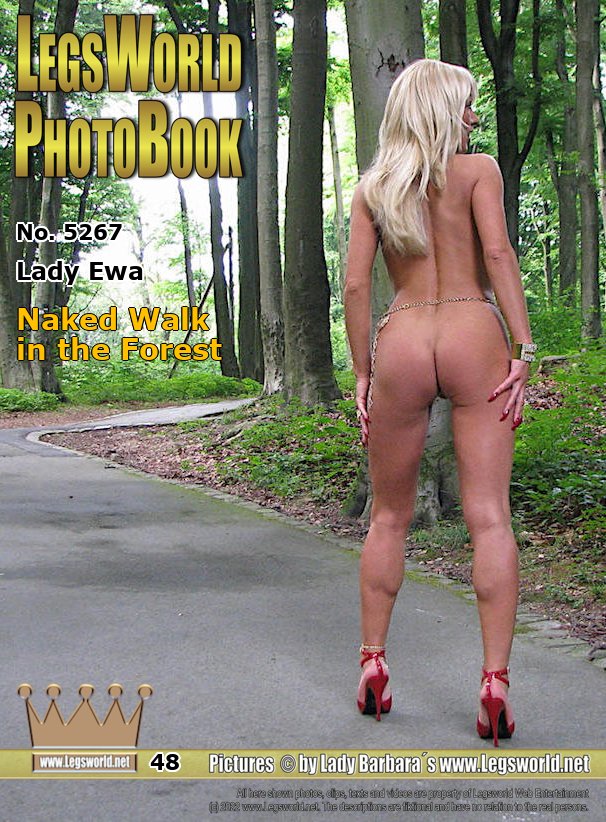 Ebook: 5267 - Lady Ewa
Naked Walk in the Forest
Lady Ewa walks today splinter naked only in red patent leather pumps and a thin belly chain through a lonely forest. In between she smokes a cigarette on a park bench and in the video you see her peeing on a playground. Everyone  would like to lie at the feet of the hot polish, or do something else with the naked blondie.
