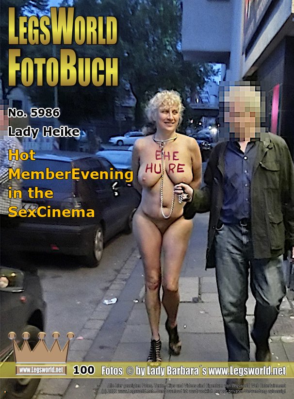Ebook: 5986 - Lady Heike
Hot MemberEvening in the SexCinema
Heikes hot member evening began in her mobile home, where she wanted to be naked after a glass of champaigne. Thereafter she went with some members to a sex cinema in Duisburg. Here Heike had to give her mouth to some dicks in a kind of gloyholes. There she was siting in a gynchair where members could lick and fuck her pussy. Why nobody wanted to fuck her ass? I hope next time, you do this, because Heike loves it. After she was fucked by a black man, Heike must go naked outside to the car. At the end some strange guys on a parking had fun with her.