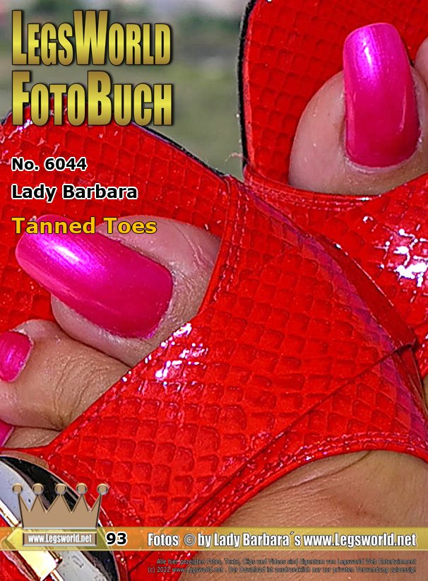 Ebook: 6044 - Lady Barbara
Tanned Toes
For you hot foot- and shoe fetishists I show today a small selection of my high heeled mules on my wet feet in the wonderfully warm sun. I love my high-heeled stiletto shoes, but if you like, I can give some very well worn shoes away. To all footslaves: On your knees and kiss my sexy stinky toes !