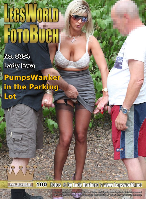 Ebook: 6054 - Lady Ewa
PumpsWanker in the Parking Lot
The Lady meets two horny members in a parking lot at Kaarster See. After the two of them play around with the hot Polish mare and stretch her nipples long, she wants the dicks of the guys. With her big boobs hanging from her bra, she wank both cocks at the same time. In the end, both guys jerk their sperm on the 16cm high pumps.