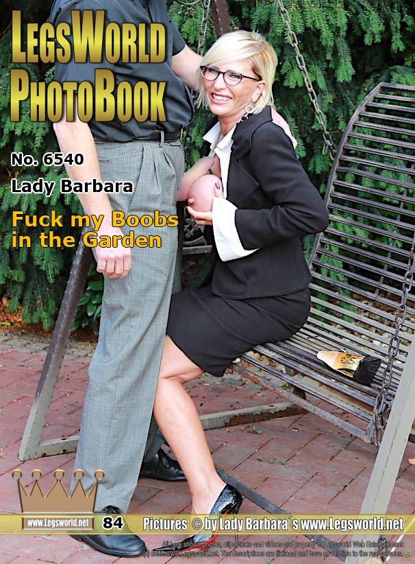Ebook: 6540 - Lady Barbara
Fuck my Boobs in the Garden
This member just wanted to get a handjob from me in an elegant 60s outfit (costume, nylons and pointy crocodile pumps). Then he saw my tightly tied Boobs and said he wanted to do a BoobFuck with the BOLLENBABS (in Germany they call me Bollenbabs - that means BoobsBabs) now. Sure, Id love to ... I held my big balls with my hands and he fucked inside. I thought my nipples were bursting ... puhhh. A really horny macho stallion I would love to dance with.