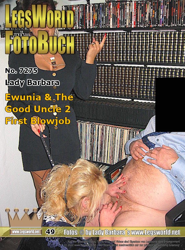 Ebook: 7275 - Lady Barbara
Ewunia & The Good Uncle 2 - First Blowjob
My maid Ewunia from Poland regularly goes on parental leave with me. Today the maid has to blow on the "Good Uncle" in Heinsberg on the Dutch border. In his video store, the blonde kneels in front of the old, unshaven man in a demure Victorian dress. She takes his cock in her mouth while I keep her on the leash. Whenever the uncle gives me a signal, I press her head firmly onto his little stiff cock until Ewunia has to gag a little and the uncle smeers.