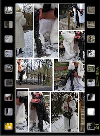 HD-Video with Lady Ewa : Clip series: Lady Ewa makes a walk in a snow-covered Park only in sexy lingerie under her fur coat. The hot Polish is wearing high-heeled black overknee boots with high heels. Maybe there are wankers, who watch the blonde as a wanking-object?