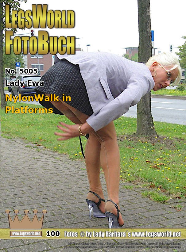 Ebook: 5005 - Lady Ewa
NylonWalk in Platforms
Lady Ewa does a walk through a shoppingsmall in a short skirt, seamed sheer nylons and high heeled platform sandals. Then she walks aside a the water and through a park. Sometimes the hot mature is lifting her skirt, plays on her naked, wet pussy, or bends over so that you can see under her skirt and look, if she is wearing panties.