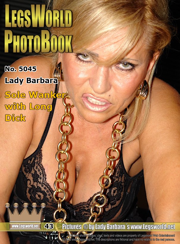 Ebook: 5045 - Lady Barbara
Sole Wanker with Long Dick
First Im sitting with my bare pussy on his face and rub his stiff cock, then I give him my feet and allow this member to jerk a full load of cum on my sweaty soles, until everything is totally sticky. But remember, slave: without lavish gifts, nothing is going with me.