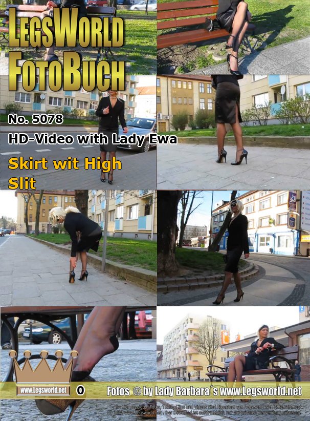 Ebook: 5078 - HD-Video with Lady Ewa
Skirt wit High Slit
Lady Ewa is tottering here in a series only with video clips in a high slit black costume, sheer black nylons, and various high-heeled pumps in her hometown in Poland. It she there at the Polish clamps and nylon friends and being watched?