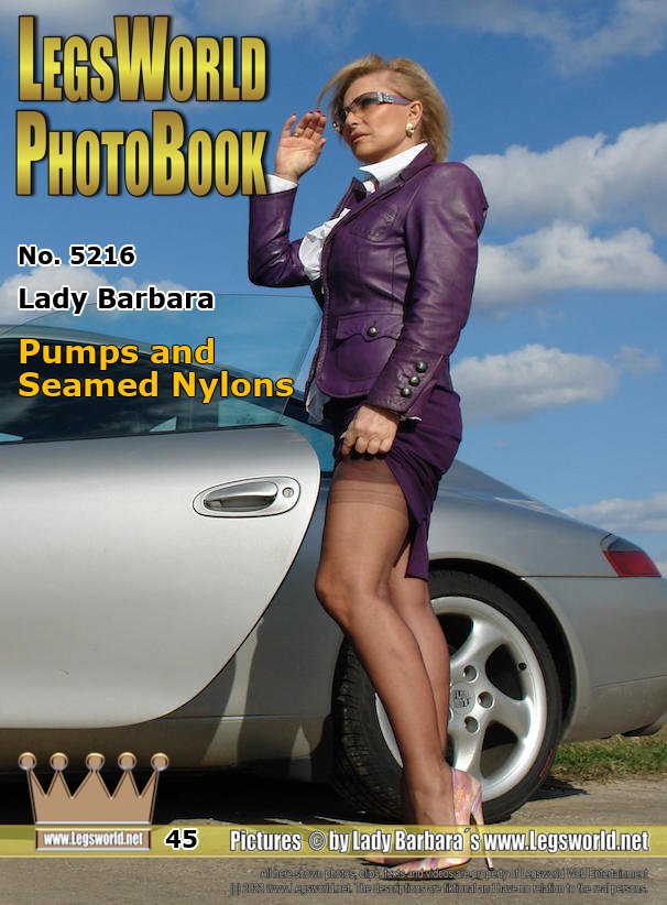Ebook: 5216 - Lady Barbara
Pumps and Seamed Nylons
Today I am posing in front of my Porsche in a pink sexy costume, 16cm high heeled pointed pumps and ultra sheer seamed nylons. And at the end, I open my blouse and pull down my bra.