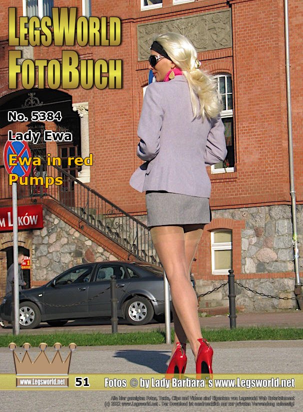 Ebook: 5384 - Lady Ewa
Ewa in red Pumps
Today you see the elegant Polish Blondynka walking through her hometown in a short mini skirt and red, high heeled pumps. of course Ewa attracts attention especially to horny men. I wonder if one of her ex-neighbors crossed her path here and there and was watching this hottie on this nice day?