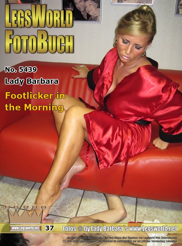 Ebook: 5439 - Lady Barbara
Footlicker in the Morning
I was still in the dressing gown when one of my footlovers visited me Tuesday morning. He wanted to smell the night sweat of my toes and he should get it. Finally, he pays well. He smelled and licked intensely on my sweaty feet and was allowed to jerk in the end a load of cum on my soles. Of course he had to lick everything clean. This is aoligatory, when a slave jerks his cum on me.