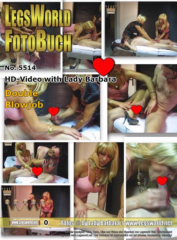 Ebook: 5514 - HD-Video with Lady Barbara
Double-Blowjob
Because member Markus had cleaned up the basement so nicely, he got from Lady Ewa and me a condom blowjob. Both we have wanked and sucked his dick properly, and let him lick our pussies. Because he could not jerk in our mouth-cunts, the horny guy had to wank his dick even himself on the pumps feet of the blonde Polish Lady Ewa. Poor wanker.