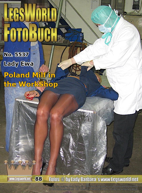 Ebook: 5537 - Lady Ewa
Poland Milf in the WorkShop
Lady Ewa visited a locksmith workshop in Cologne in this update. In her blue business suit, the seamed nylons and the 16 cm high heels, she fell into the hands of the fitters and a hobby doctor. She was placed on a workbench in her elegant blue dress. There the men undressed the hot Polish milf and took a close look at her shaved vagina.