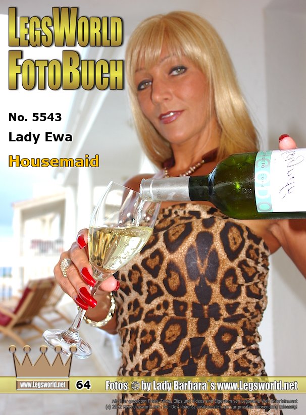 Ebook: 5543 - Lady Ewa
Housemaid
The high-heeled Lady Ewa is today setting the table on the terrace for dinner with sea views. In a tight tiger dress, sheer black seamed nylons and high-heeled suede pumps with a tiger pattern, the sexy blonde opens a bottle of ice-cold wine. She always bends unskilfully, so that you can see what she wears under the dress.
