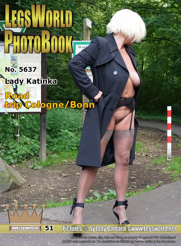 Ebook: 5637 - Lady Katinka
Road trip Cologne/Bonn
Saturday afternoon, the blonde Katinka was shown half naked under her coat on some parkinglots and other places in the Cologne / Bonn area. The tour started at the Dornheckensee car park in Bonn, then Ennert parking and the barbecue hut Hardtweiher. There is a separate update from next days. After photos at a sales stall and on a motorway bridge, the trip ended in the evenings at the  car park Forstbotanischer Garten in Cologne. The pictures there show the chief secretary after her cunt was fisted heavyly.