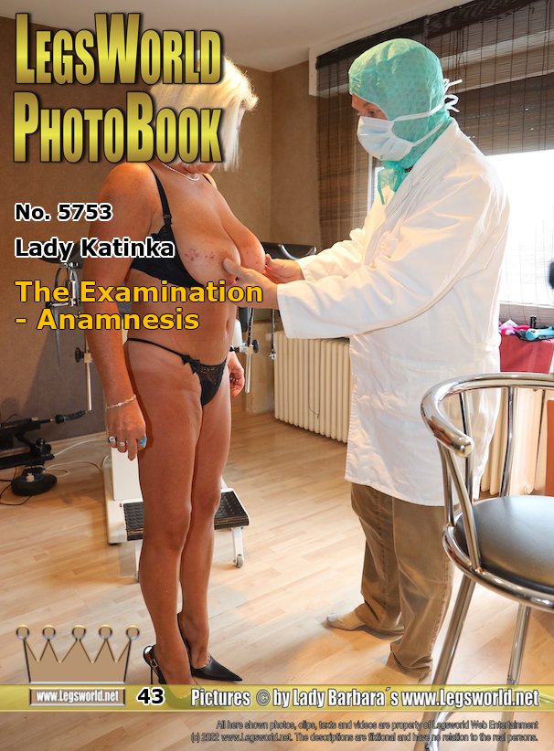 Ebook: 5753 - Lady Katinka
The Examination - Anamnesis
Lady Katinka was introduced today to a Hobbydoc in Cologne for the first examination. First, the 50-year-old secretary had to undress except for the underwear, she was questioned and scanned. Then nipple suckers were attached to her nipples. If you would like to take part in a follow-up examination in a few weeks as an assistant doctor, then get in touch with us. Doctor´s white coat is required.