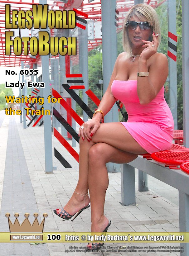 Ebook: 6055 - Lady Ewa
Waiting for the Train
In a sexy mini skirt and 15cm high heeled mules, the smoking Lady Ewa is waiting for the next train. Her short dress spans just over her big sexy buttocks. Then the blonde polish mare sits down on a waiting bench, pulls her panties to the side and shows her clean-shaven pussy lips in public. Does she hope to be seen by some wankers?