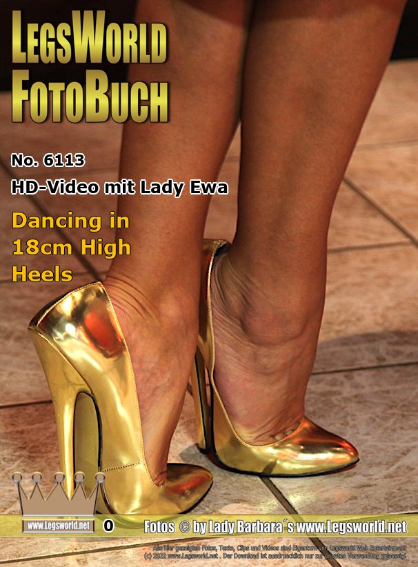 Ebook: 6113 - HD-Video mit Lady Ewa
Dancing in 18cm High Heels
At the request of a member, Lady Ewa has to dance for 30 minutes in 18 cm high pumps. Jens wants to see how the blond Polish womans feet hurt in the high heels. And he would like Ewa to give up before the 30 minutes, because then he would have a 2-hour date with her for free. But only the white pumps gave up, because after 3 minutes the heel was only hanging loosely on the shoe. Before he broke, Ewa had to dance on tiptoe until she had to change shoes.