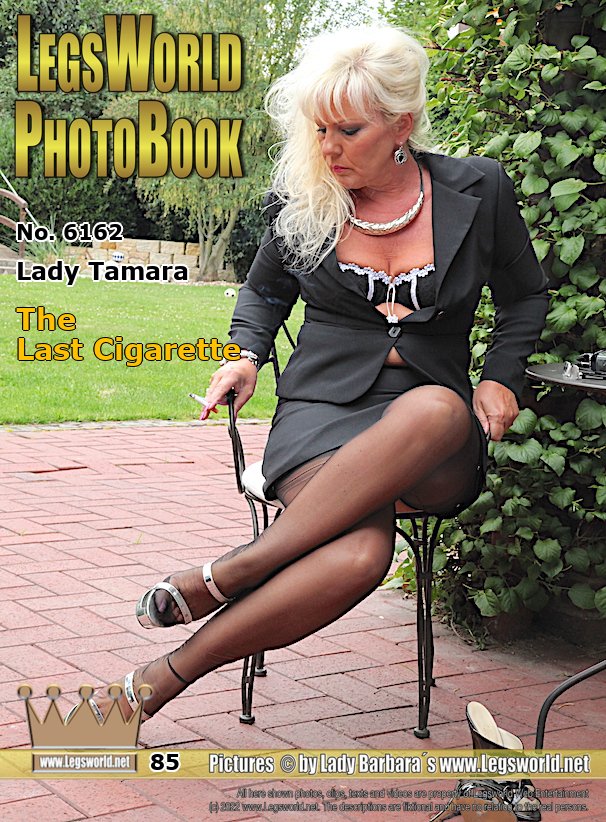Ebook: 6162 - Lady Tamara
The Last Cigarette
After member Heinrich from Osnabrück was gone, Lady Tamara had to smoke a last cigarette in the garden. She said her delicate silk panties were very damp. Was that because of her horniness? Or was Grandpa Heinrichs sperm still stucking to the delicate material? Anyway, the mature secretary enjoyed it. She loves old pensioners.