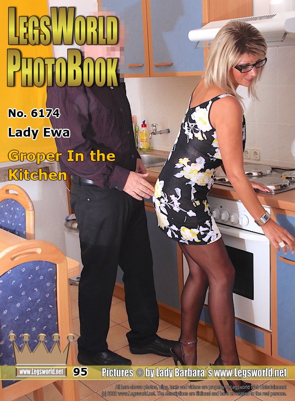 Ebook: 6174 - Lady Ewa
Groper In the Kitchen
Lady Ewa was once again on a member tour. After she helped a member in his kitchen, he opened a glass of champagne and started to grab at the high-heeled nylon Lady. He pulled her tits out of her dress and his cock out of his pants. And then he first payed with her nylon legs. The Lady loved to tease his big dick with her stiletto-feet.