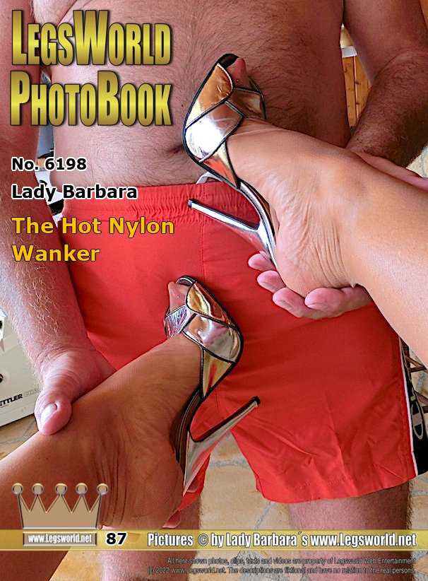 Ebook: 6198 - Lady Barbara
The Hot Nylon Wanker
Foot wanker Mike jerked off on my nylonfeet again when he visited me. I had to sit in front of him in nylon stockings and high heeled mules and show him my pussy, while he smelled my stinky nylon toes. Then he wanted to feel my long toenails and when he was beating my feet with his dick he jerked off a full load on my sexy nylon toes. Incl. 30-minutes slow-motion-video.