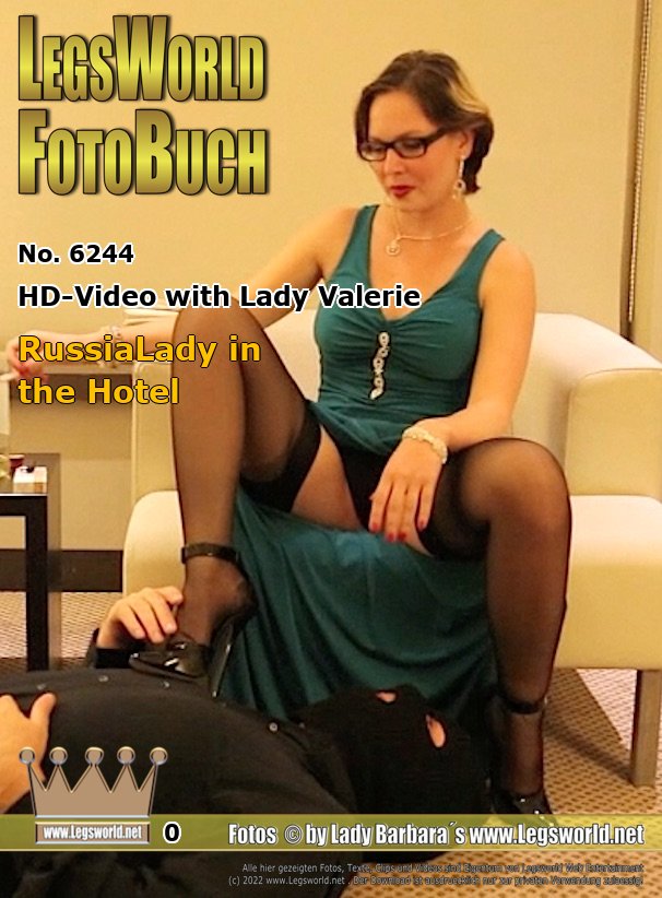Ebook: 6244 - HD-Video with Lady Valerie
RussiaLady in the Hotel
She was in a good mood after a few bottles of wine and then came the annoying husband. Here you can see a 20-minute video, how Lady Valerie in an evening dress with nylons on suspenders and 16 cm high patent leather pumps was bluna and shows off her cuckold (the coward with a mask) and treats him with her stilettos. She had hoped to be alone in the hotel and have fun, so the young Russian keeps kicking her annoying husband with the pointy heels.