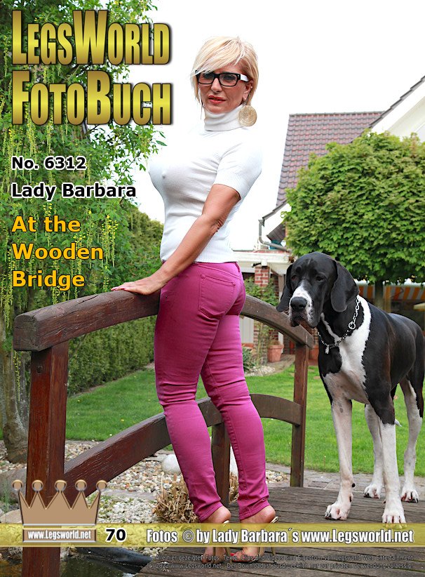 Ebook: 6312 - Lady Barbara
At the Wooden Bridge
On the wooden bridge in the garden I present my golden toe-free (no toe straps !) mules on the feet and around the top you can delight in my boobs. They are triple-tied under the turtleneck sweater with tight elastics so that they come into their own. Do you like the way the big balls stand under the sweater? Real bowl boobs said one of the viewers at the shoot. Can I venture out so into public without attracting attention?