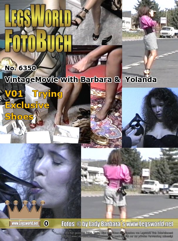 Ebook: 6350 - VintageMovie with Barbara &  Yolanda
V01 - Trying Exclusive Shoes
Video 01 - Exclusive shoe fittings. The vintage videos were re-scanned and converted to MP4 format. Here YOU can see how I walk around in 15cm high heels in everyday life in the 90s, how I paint my toenails beforehand and how I trample slaves. In the end my submissive, Polish friend Yolanda gets the first high heels from her husband ...