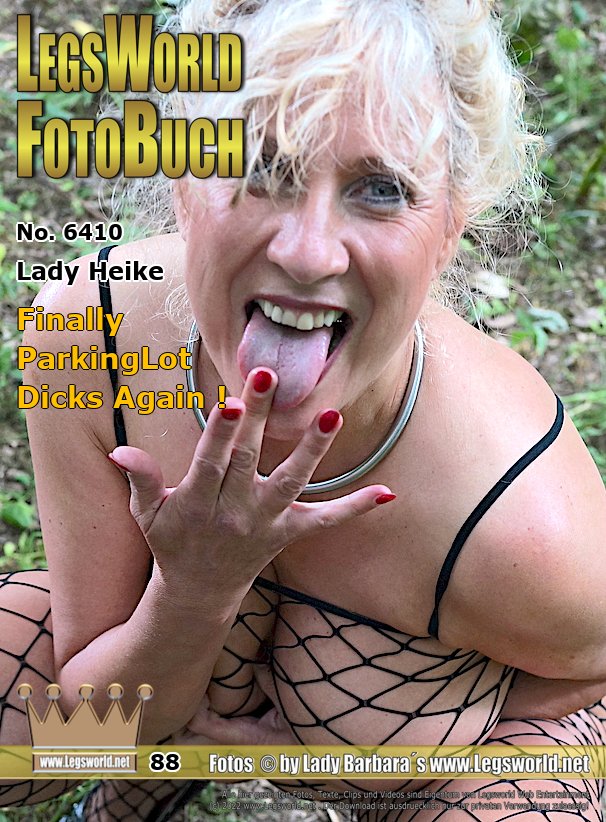Ebook: 6410 - Lady Heike
Finally ParkingLot Dicks Again !
Heike couldnt help it again and is near the A57 again. Almost naked, dressed only in a wide-meshed fishnet catsuit and open-toe pumps, the horny wife is stumbling through the forest. Always in the hope that there will be some horny gropers and wankers for her. Every now and then she has to stand at attention or stretch her hot nipples. In the end, the blonde is allowed to serve two guys with her hand and mouth cunt. Finally fresh, foreign sperm for slutty again.