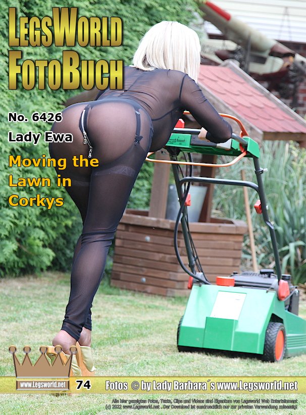 Ebook: 6426 - Lady Ewa
Moving the Lawn in Corkys
Lady Ewa mows the lawn in cork mules with a super high underwire heel, seamed nylons on suspenders and a transparent catsuit on top. Whether someone from the Krefelderstr. was watching her through the hedge and getting excited about the sexy Polish Lady? Surely some of you would also like to have such a gardener, right?