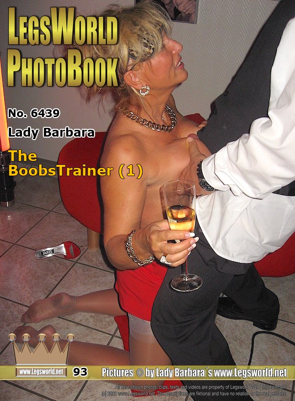 Ebook: 6439 - Lady Barbara
The BoobsTrainer (1)
My current photo guest has been a member and boobs specialist for a long time. I sit at the bar and wear an elegant red costume and 15 cm high red patent leather mules. Im not allowed to see the breast trainer for now. Master Archie wants to consistently shape my tits into real soft balls once a week. In the first part he kneads the silicone rigorously hard according to the motto: Then the silicone balls become nice and soft. In the end, he tests the softness with a titty fuck.