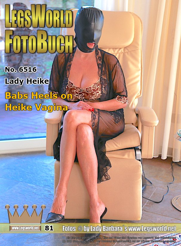 Ebook: 6516 - Lady Heike
Babs-Heels on Heike-Vagina
Ehehure Heike from the Niederrhein is almost always horny. She likes to pose for strange men and to satisfy them without being recognized herself. Today she wears a delicate negligee, sexy lingerie and small designer sabots with very thin heels. As you can see, she also likes to feel the thin metal heels of my fuck-me-sandals on her shaved vagina. Probably because she knows that there have already been a lot of cocks on it.