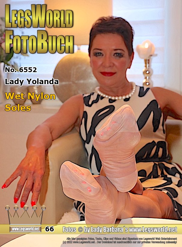Ebook: 6552 - Lady Yolanda
Wet Nylon Soles
Yolanda actually deserved a foot massage today. After she had tidied the closet in high heels for half the day, her feet hurt a lot. Since there was no foot massage therapist, the hot Polish woman put her sweaty nylon feet on the small table and held them up to the camera for rest. The warm and humid foot soles would surely be a hit for every fan of foot odors. Stinky feet at its best. Take the opportunity next time.
