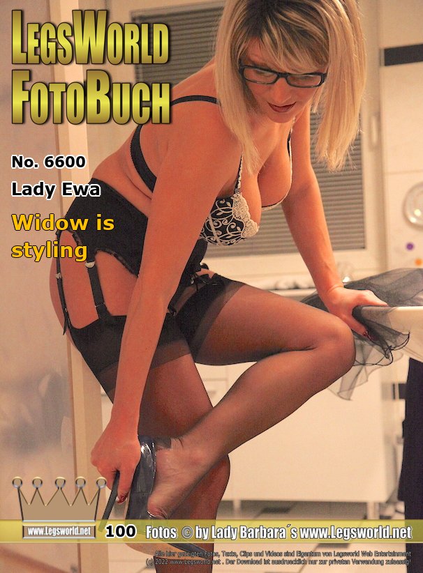 Ebook: 6600 - Lady Ewa
Widow is styling
Lady Ewa can be seen in the bathroom with lingerie and nylons today. For her loyal member Franz from Munich she should style herself as a widow. First she puts on her 16cm high pumps, then she takes off her bra, because her tits should be tightly tied underneath with elastic. Before putting on her black designer costume, the blonde Polish woman first puts on the veil. So shes a perfect widow.