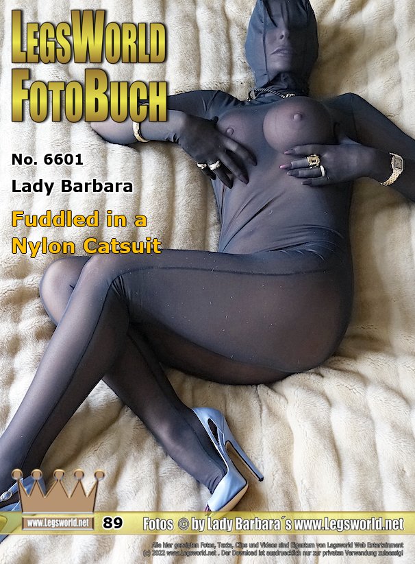 Ebook: 6601 - Lady Barbara
Fuddled in a Nylon Catsuit
In a full-body nylon and new 16 cm high open-toe pumps (thanks to Guido) I was laid on the bed in the afternoon. Something seems to have been in the champagne I got before. My breasts had been tied off with rubber rings, I got dressed in a full-body nylon with my jewelry over my hands. Then I was put on the bed with very high pumps. I was completely fogged and did what I was told - like a puppet.