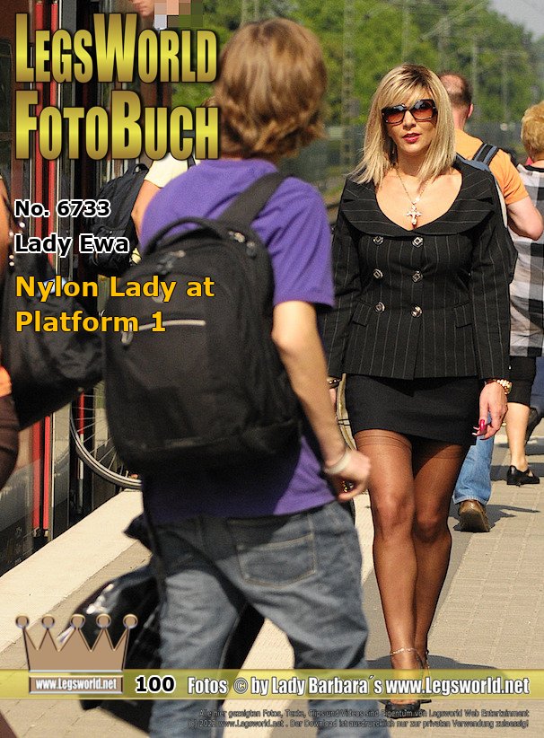 Ebook: 6733 - Lady Ewa
Nylon Lady at Platform 1
In Kaarst near Neuss Lady Ewa is on the train station in a tight black suit today. In sheer nylons with a seam and high-heeled pumps, the Polish blonde staggers across the platform and shows people the welts of her sexy nylons. Again and again she has to garter the silky stockings to the suspenders under the gaze of two housewifes. But above all it is the men who are gazing back the high-heeled Lady.
