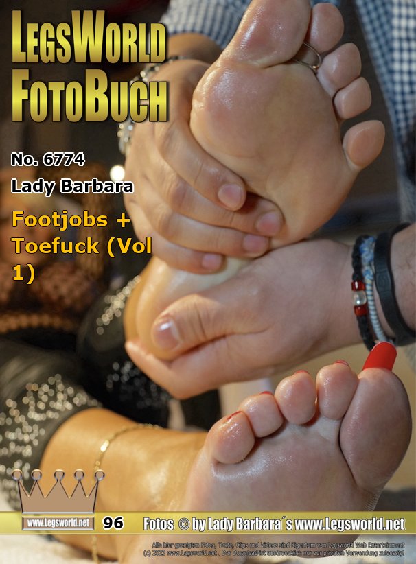 Ebook: 6774 - Lady Barbara
Footjobs + Toefuck (Vol 1)
Today Im lying comfortably on my massage table again and let myself be pampered by the foot stallion. First the young boy oils up my bare feet and massages them, then he is allowed to use his cock: rubbing his dick on my toes and getting a footjob. I like young, stiff cocks like his one much better than old, half-flabby wienies. He enjoys my long, red-lacquered claws until the pre-juice slowly rises up in his big cock... well continue the day after tomorrow in part 2.