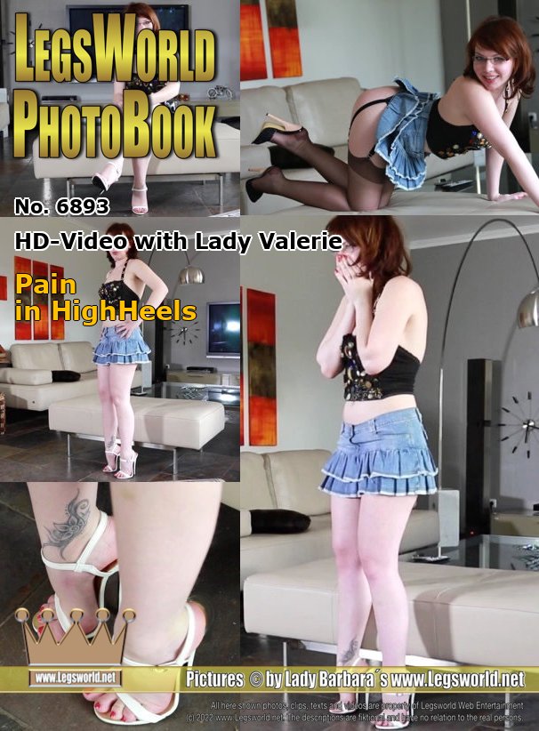 Ebook: 6893 - HD-Video with Lady Valerie
Pain in HighHeels
This update was a video as request of a member: Valerie has to show, that she can stand 2 hours in this 16 cm high heeled sandals. Until first everything goes well, then it becomes the agony for the legs and feet of the girl. The thin straps of the 16 cm-high Sandals pain especially on Valeries red-polished toes. At the end the legs of the sexy Russian are shaking total and after she can sit, she gives a massage to her toes with have clear imprints of the tight shoes. However, she got rid of the 120 euros again.