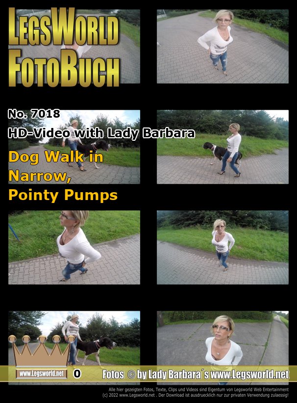 Ebook: 7018 - HD-Video with Lady Barbara
Dog Walk in  Narrow, Pointy Pumps
Today I