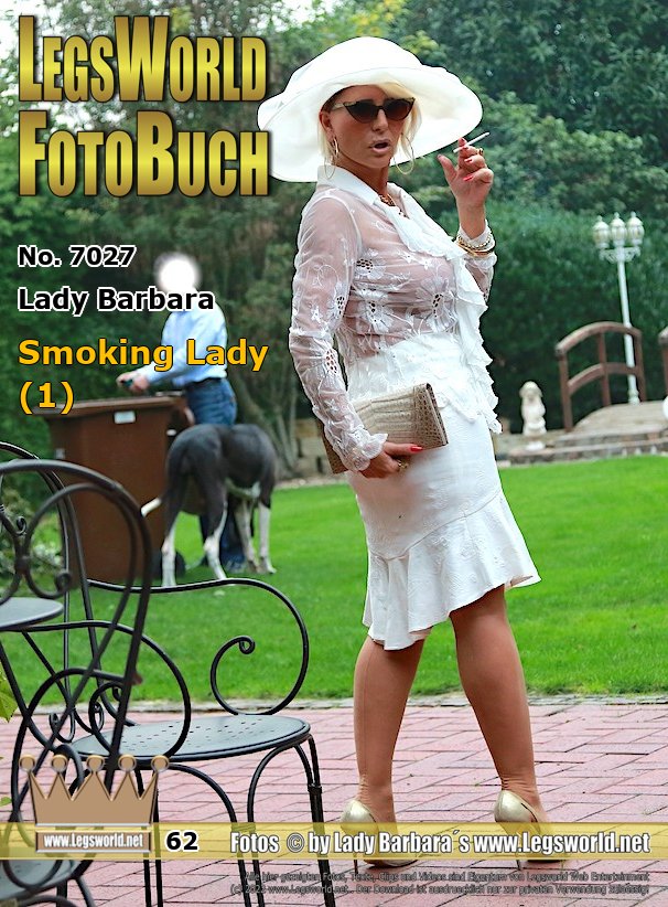 Ebook: 7027 - Lady Barbara
Smoking Lady (1)
While a young man from the neighborhood is doing the gardening, I am showing today a combination of a white, slightly transparent skirt and a transparent lace blouse in front of my husband