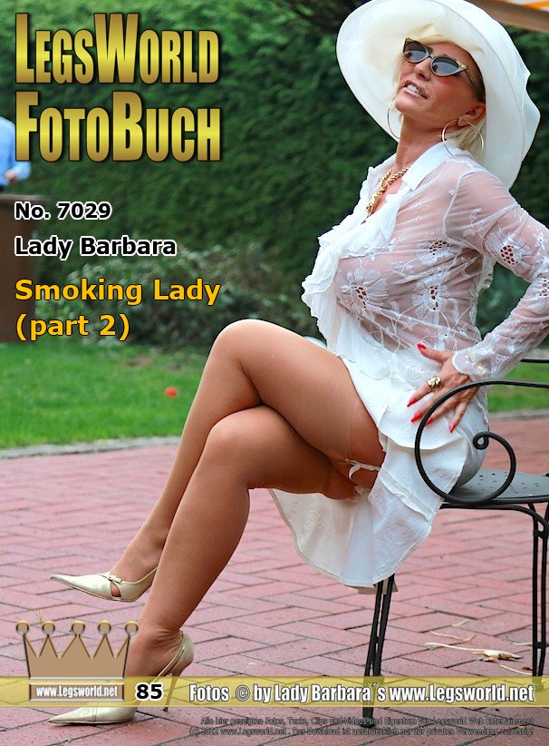 Ebook: 7029 - Lady Barbara
Smoking Lady (part 2)
While the young neighbor continues to work in the garden, I present a combination of a white, slightly transparent skirt and a transparent lace blouse. I also wear suspenders, sheer, skin-colored nylon stockings and pointed pumps. Can the young neighbor see anything? Not that he gropes my tits at the next street festival when I