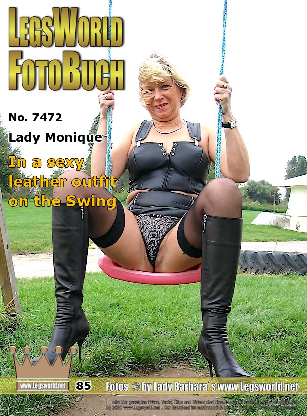 Ebook: 7472 - Lady Monique
In a sexy leather outfit on the Swing
This early evening, Monique is out and about on the Rhine wearing hot leather lingerie under her coat and high-heeled boots. She goes to an empty fairground, takes off her coat and has fun on the equipment in her pointed leather boots. She shows off her hairy vagina on the swing under a pair of very skimpy panties. When she discovers secret voyeurs, she gets wet.