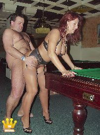 Lady Erika : In this series you can see my adventures as Lady Erika from 1999 and 2000, which have never been posted on Legsworld before. Today you can see how I met with member Dirk in a billiards bar. At first the horny guy just wanted to get a face-sitting session and feel my pee, but then suddenly I had his cock in my mouth and a billiard cue in my pussy. A little later Dirky hammered me with his big dick from one orgasm to the other.